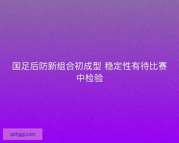 国足后防新组合初成型 稳定性有待比赛中检验