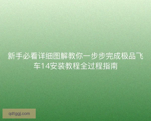 新手必看详细图解教你一步步完成极品飞车14安装教程全过程指南