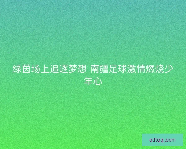 绿茵场上追逐梦想 南疆足球激情燃烧少年心